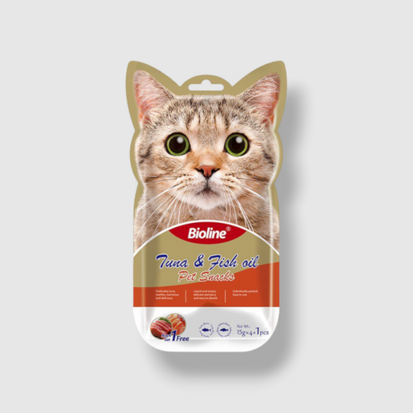 Bioline Cat Treats Tuna & Fish Oil - 5x15g