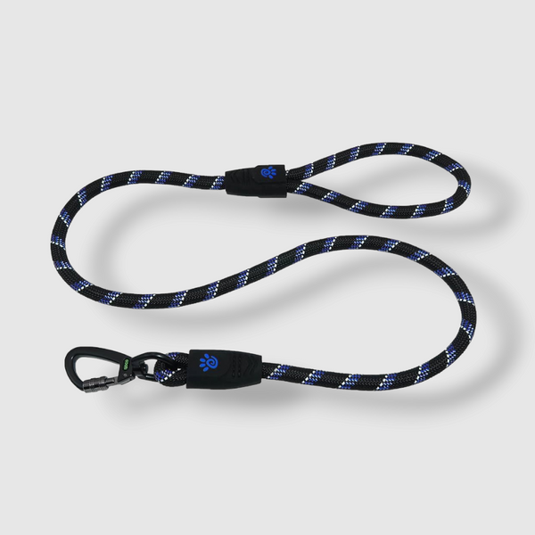 Doco Reflective Rope Leash With Plastic Encased Handle Loop - 4ft - Large - Blue