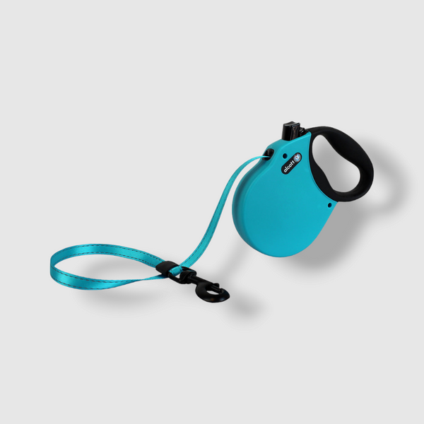 Adventure retractable leash, 5m - Medium - Blue